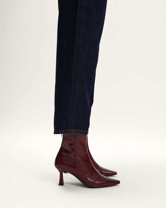 Iseul Ankle Boots Maroon