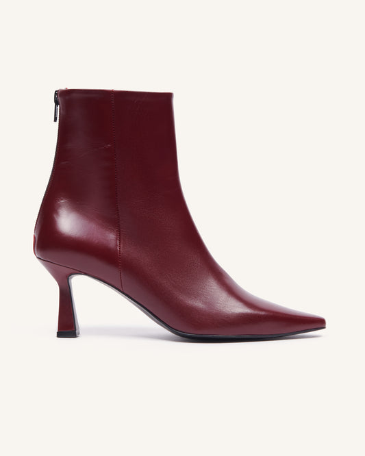 Iseul Ankle Boots Maroon