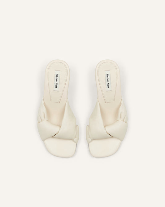 Yeji Twisted Sandals White
