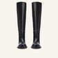 Round Toe Long Boots Black