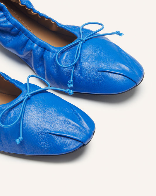 Shirring Ballet Flats Blue