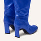 Drawstring Thigh-High Boots Blue