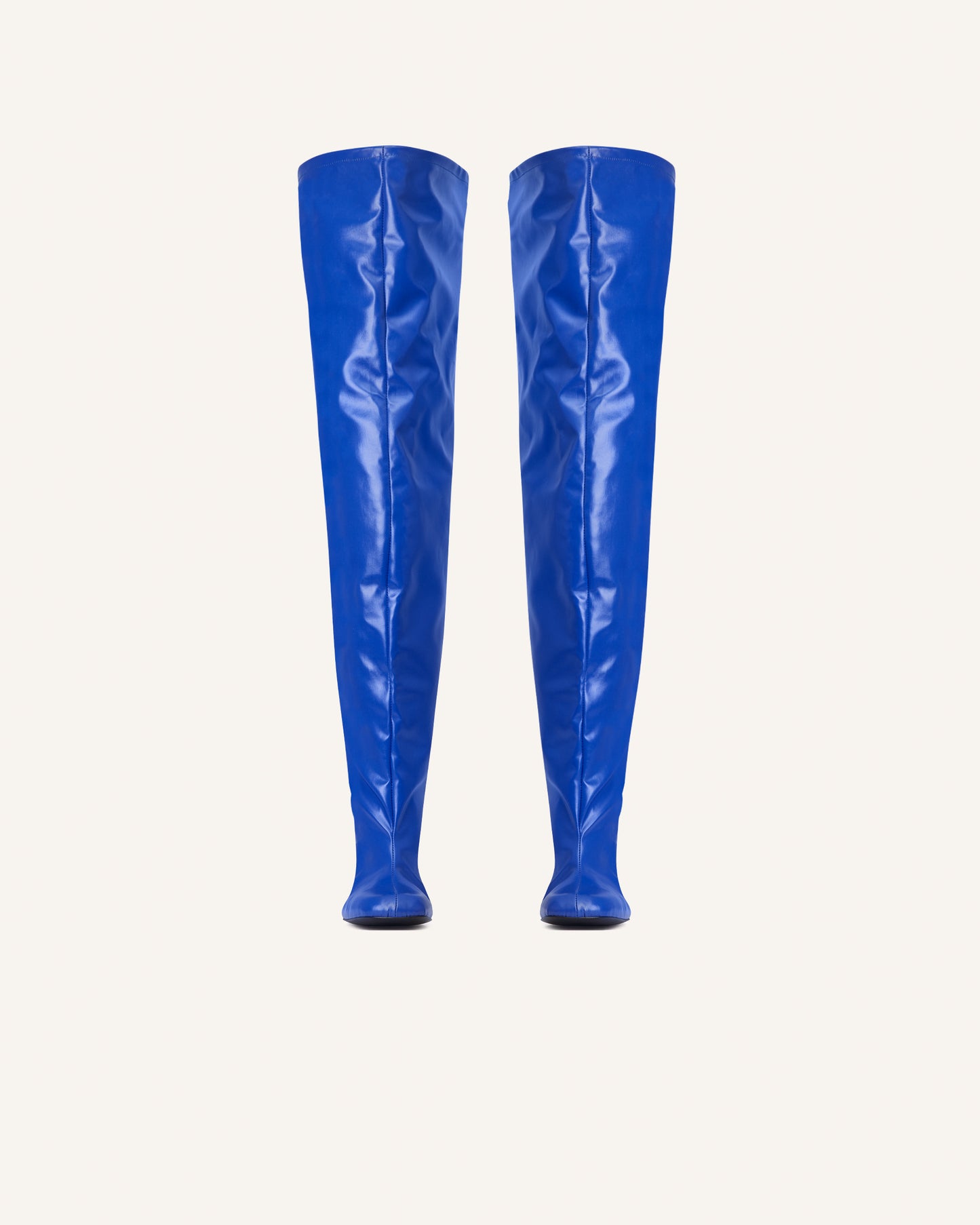Drawstring Thigh-High Boots Blue