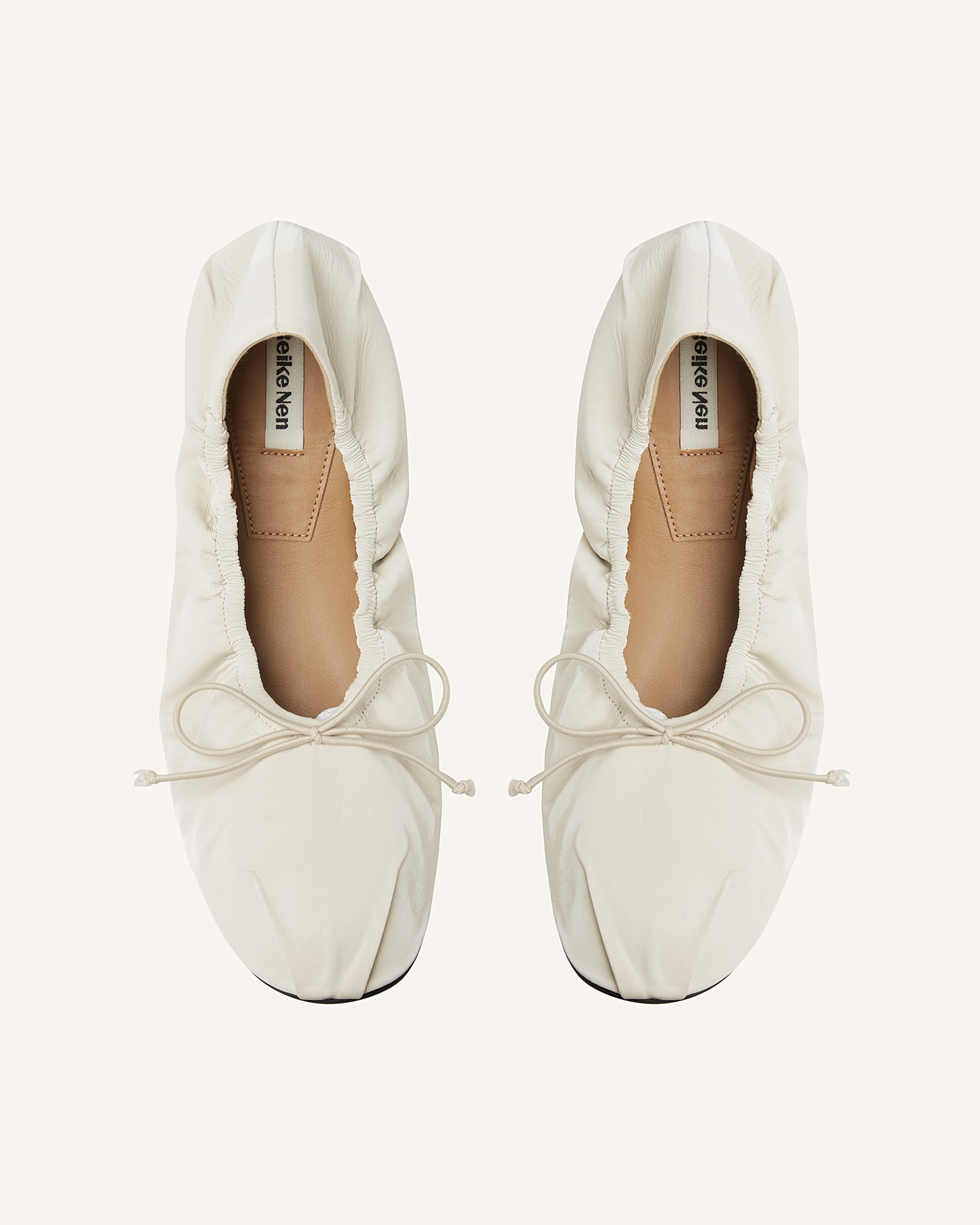Shirring Ballet Flats White