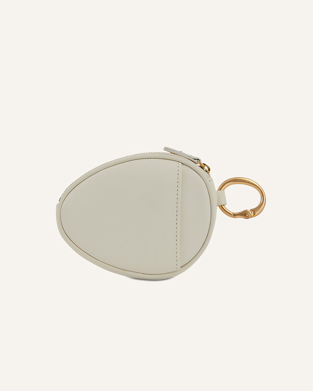 Oval Coin Purse Beige