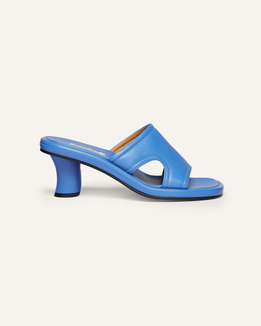 Padded Cut-Out Mules Blue