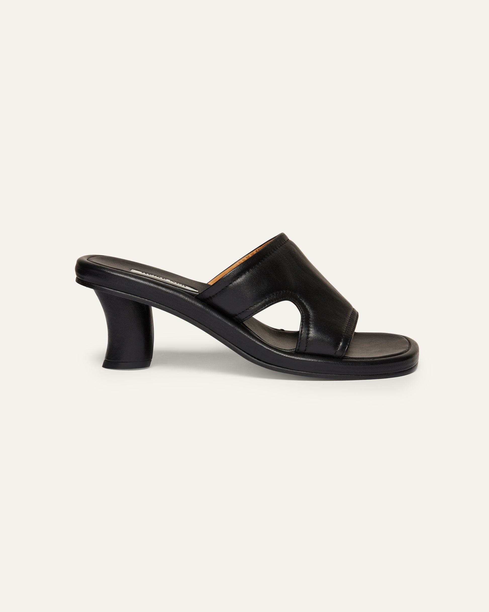 Padded Cut-Out Mules Black